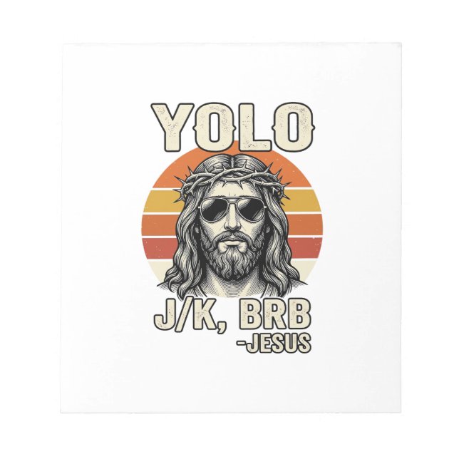 Funny Jesus Vintage Sunset Engraving Quote Design_ Notepad (Front)