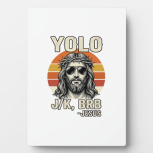 Funny Jesus Vintage Sunset Engraving Quote Design_ Plaque