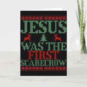 Funny Jesus Was The First Ecrow Ugly Sweater Style Card
