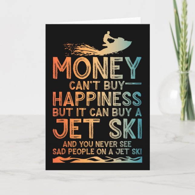 Funny Jet Ski Art For Men Women Kids Water Sport J Card (Front)