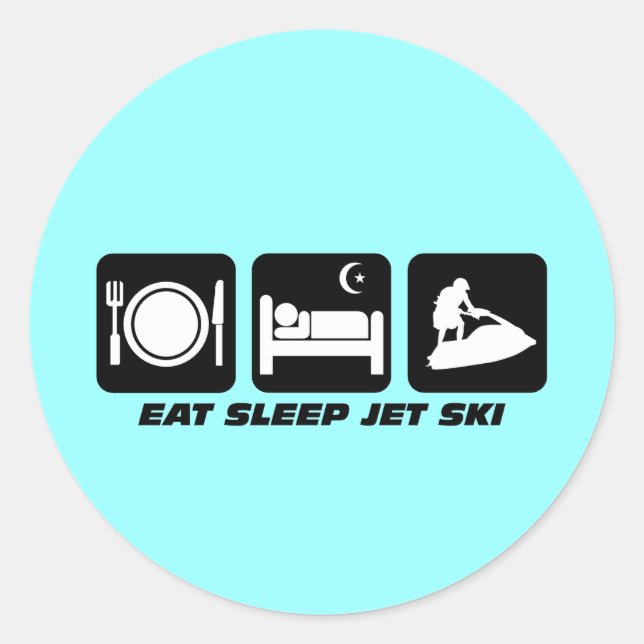 Funny jet ski classic round sticker (Front)