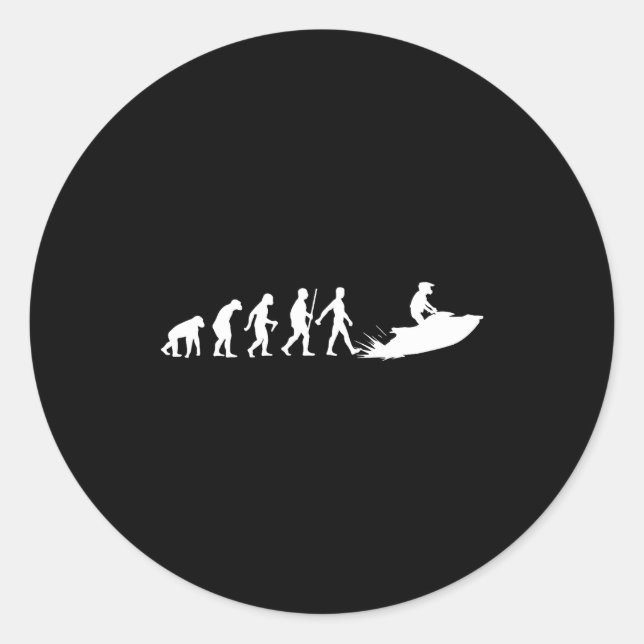 Funny Jet Ski Design For Men Women Kids Jetski Lov Classic Round Sticker (Front)