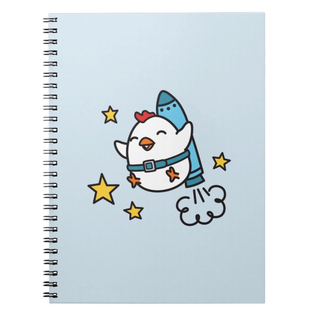 Funny Jetpack Chicken Design Notebook (Front)