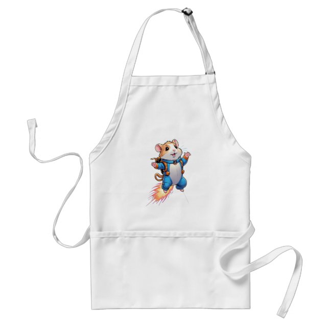 Funny Jetpack Hamster Apron | Cartoon Animal (Front)