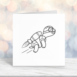 Funny Jetpack Turtle Self-inking Stamp