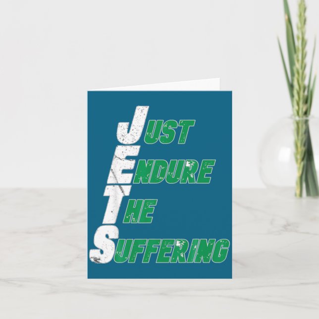 Funny Jets Just Endure The Suffering Football  Card (Front)