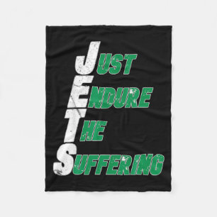 Funny Jets Just Endure The Suffering Football Fleece Blanket
