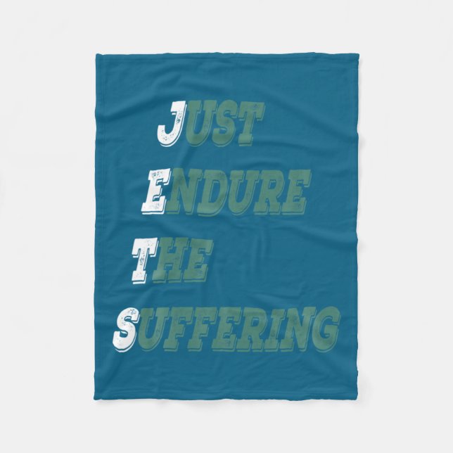 Funny Jets Just Endure The Suffering New York Foot Fleece Blanket (Front)