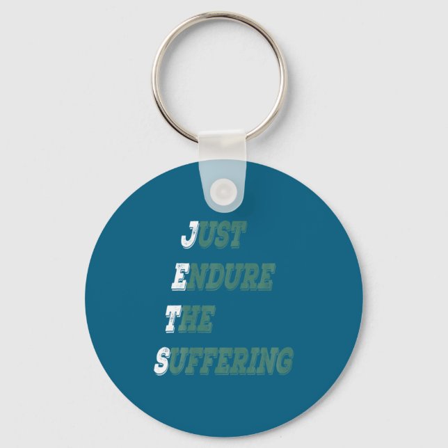 Funny Jets Just Endure The Suffering New York Foot Keychain (Front)