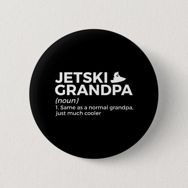 Funny Jetski Grandpa Definition Jet Skiing Button (Front)