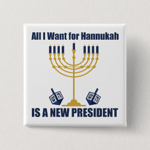 Funny Jewish Anti Trump Political Hanukkah Button