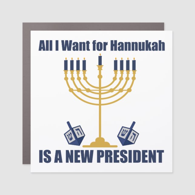 Funny Jewish Anti Trump Political Hanukkah Car Magnet (Front)