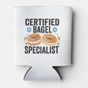 Funny Jewish Bagel Lover Hanukkah Food Specialist Can Cooler