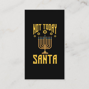 Funny Jewish Christmas Not Today Santa Hanukkah Business Card