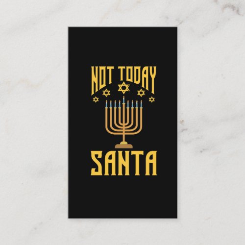 Funny Jewish Christmas Not Today Santa Hanukkah Business Card