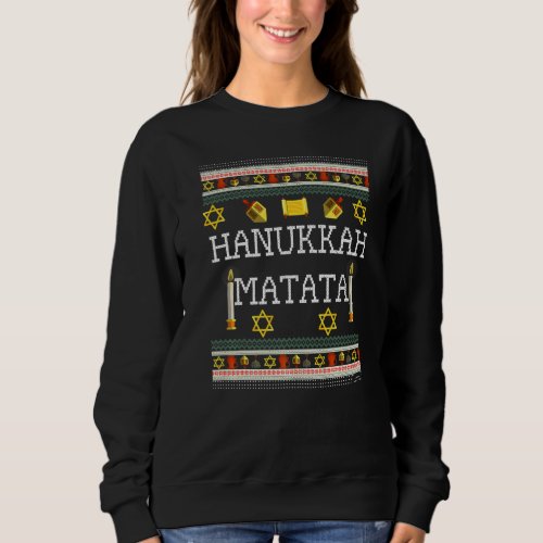 Funny Jewish Dreidel Hanukkah Menorah Candle Ugly  Sweatshirt
