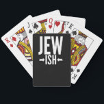 Funny Jewish Gift for Bat/Bar Mitzvah or Hanukkah Poker Cards<br><div class="desc">This Jewish gift is funny for anyone who is only a little Jewish or maybe just half Jewish. They can use this around Hanukkah or Christmas as a funny joke while everyone else has an ugly Christmas sweater. This funny Jewish gift says Jew Ish with arrows pointing to the ish,...</div>