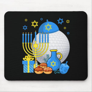Funny Jewish Golf Ball Menorah Happy Hanukkah Chan Mouse Pad