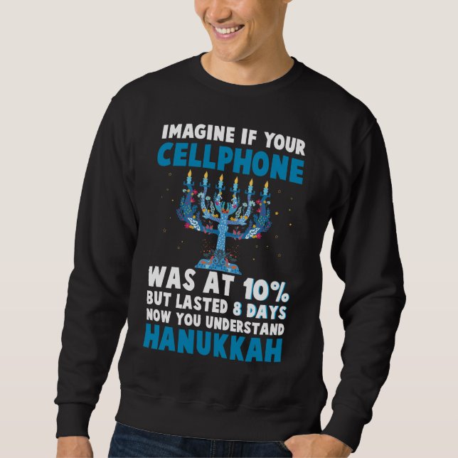 Funny Jewish Hanukkah christmas menorah judaism Sweatshirt (Front)