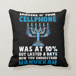 Funny Jewish Hanukkah christmas menorah judaism Throw Pillow