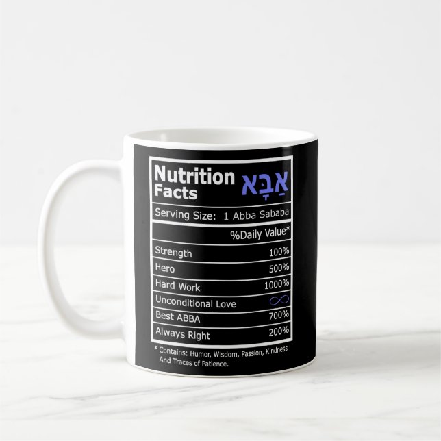 Funny Jewish Hebrew Israel Father's Day or Birthda Coffee Mug (Left)