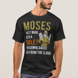 Funny Jewish Passover Moses Tablet Data Cloud Comp T-Shirt