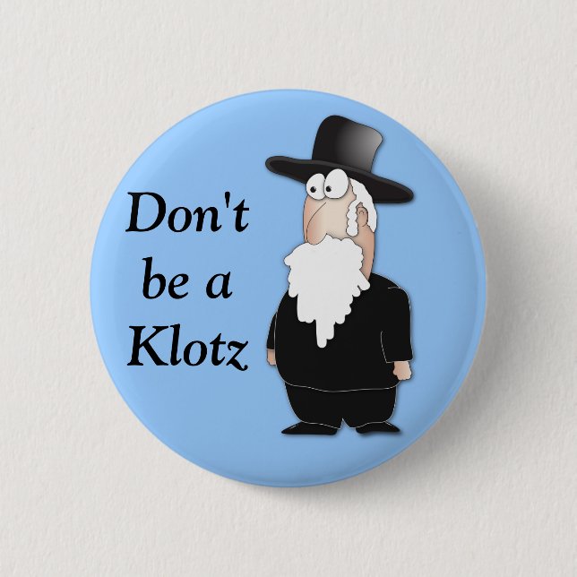 Funny Jewish rabbi - cool cartoon Button (Front)