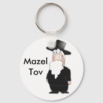 Funny Jewish Rabbi - Cool Cartoon Keychain by chromobotia at Zazzle