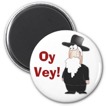 Funny Jewish Rabbi - Cool Cartoon Magnet by chromobotia at Zazzle