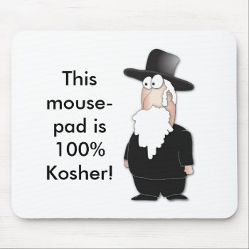 Funny Jewish Rabbi - Cool Cartoon Mouse Pad by chromobotia at Zazzle
