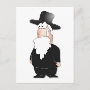 Funny Jewish Rabbi - Cool Cartoon Postcard by chromobotia at Zazzle
