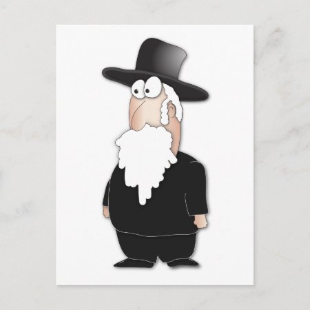 Funny Jewish Rabbi - Cool Cartoon Postcard