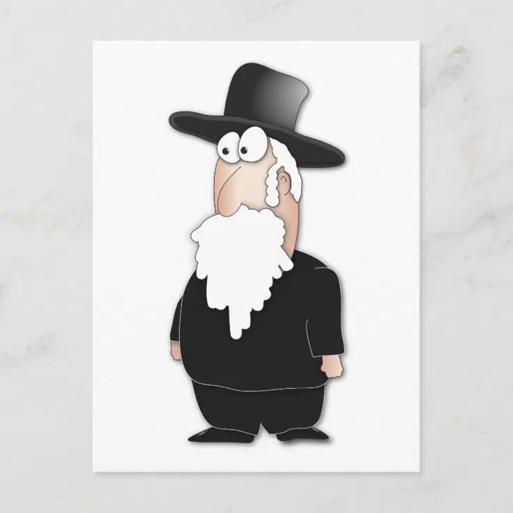 Funny Jewish rabbi - cool cartoon Postcard | Zazzle