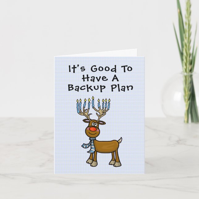 Funny Jewish Rudolph Chrismukkah Card (Front)