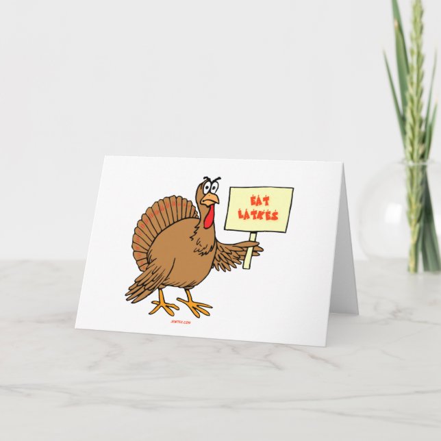 FUNNY JEWISH THNAKSGIVUKKAH HANUKKAH GIFTS HOLIDAY CARD (Front)