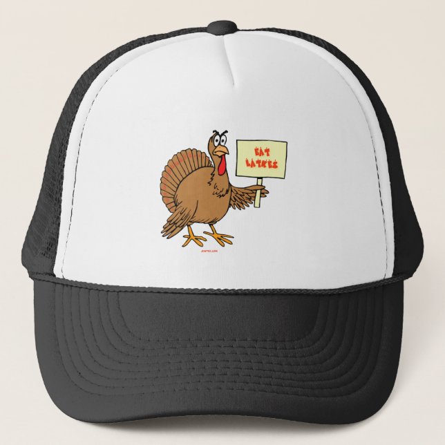 FUNNY JEWISH THNAKSGIVUKKAH HANUKKAH GIFTS TRUCKER HAT (Front)