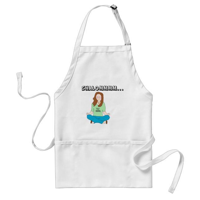 Funny Jewish Yoga Chick Shalommm Adult Apron (Front)