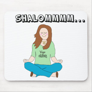 Funny Jewish Yoga Chick Shalommm Mouse Pad