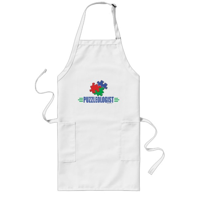 Funny Jigsaw Puzzle Long Apron (Front)