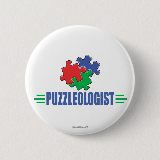Funny Jigsaw Puzzle Pinback Button (Front)