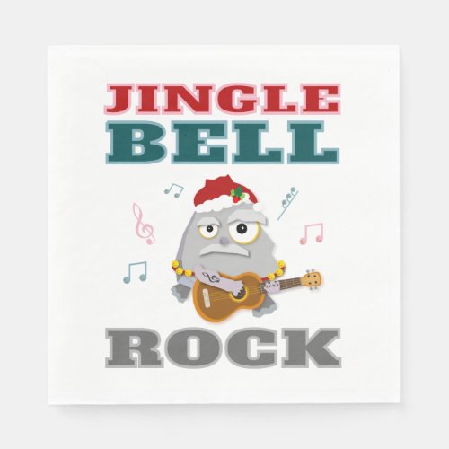 Funny Jingle Bell Rock Christmas Cartoon Paper Napkins