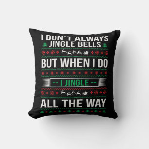 Funny Jingle Bells Christmas Throw Pillow