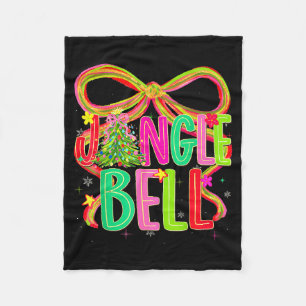 Funny Jingle Bells Coquette Bow Merry Christmas Gi Fleece Blanket