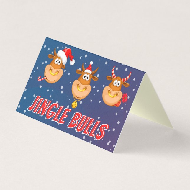 Funny Jingle Bulls 25 Pack Christmas Cards (Front)