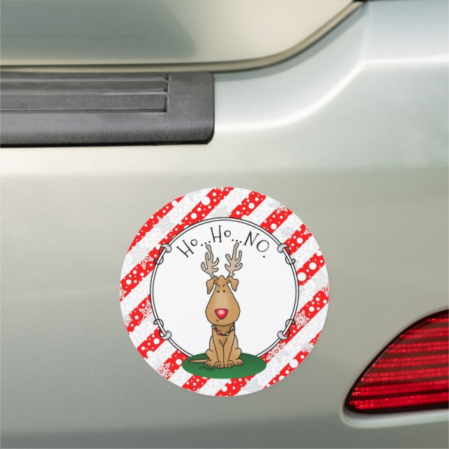 Funny Jingle This Red Nose Reindeer Dog Cute Car Magnet (In Situ)