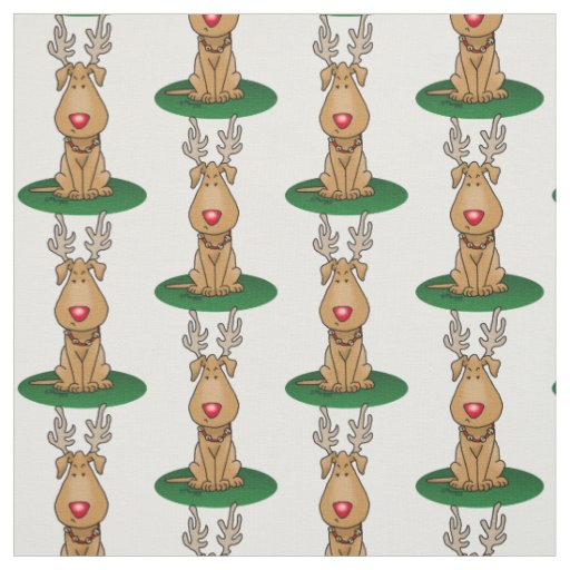Funny Jingle This Red Nose Reindeer Dog Cute Fabric