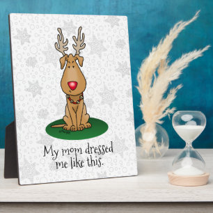 Funny Jingle This Red Nose Reindeer Dog Cute Plaque