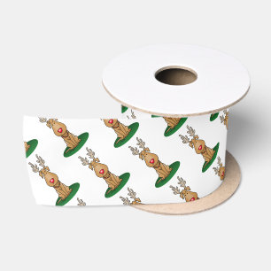 Funny Jingle This Red Nose Reindeer Dog Cute Satin Ribbon