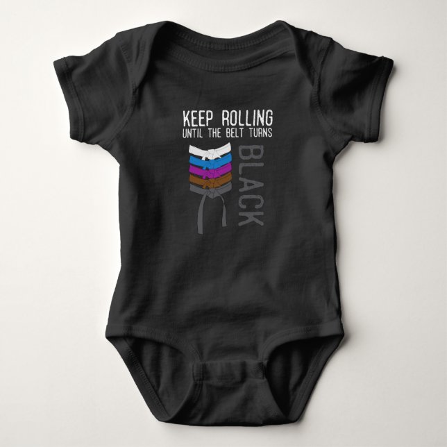 Funny Jiu Jitsu Black Belt Motivation Baby Bodysuit (Front)