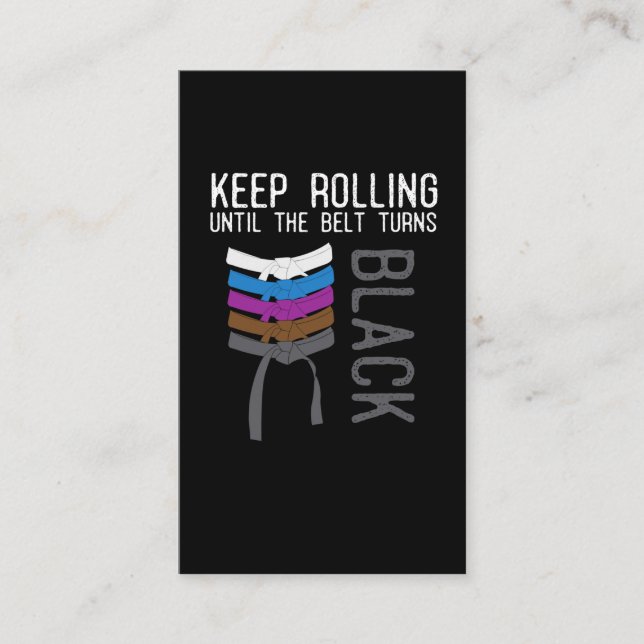 Funny Jiu Jitsu Black Belt Motivation Business Card (Front)